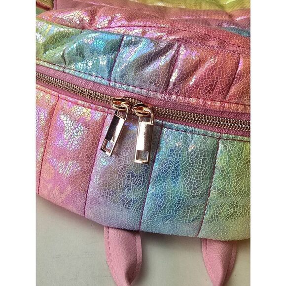 Jessica Simpson 2 pc Backpack Set Rainbow Puffer - Picture 7 of 12